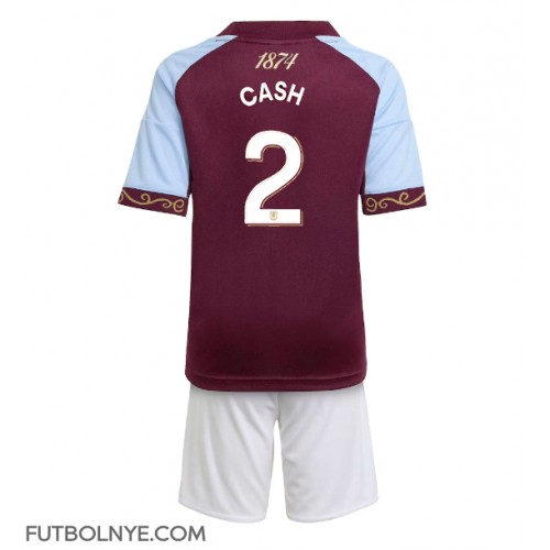 Camiseta Aston Villa Matty Cash #2 Primera Equipación para niños 2025-26 manga corta (+ pantalones cortos)